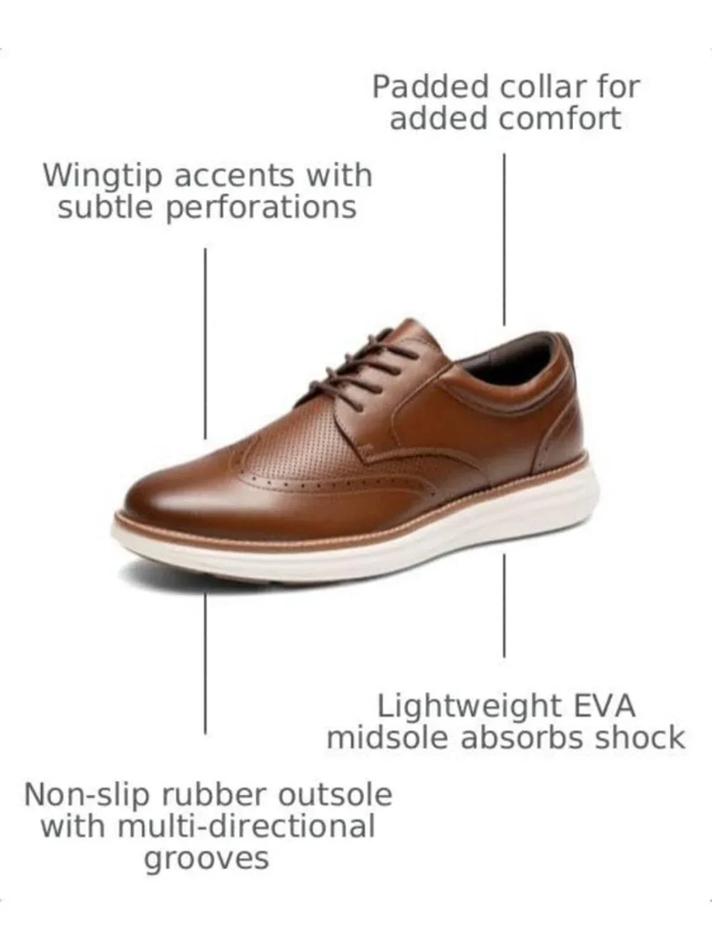 Stylish Men's Casual Wingtip Brogue Dress Sneakers - Comfortable & Versatile